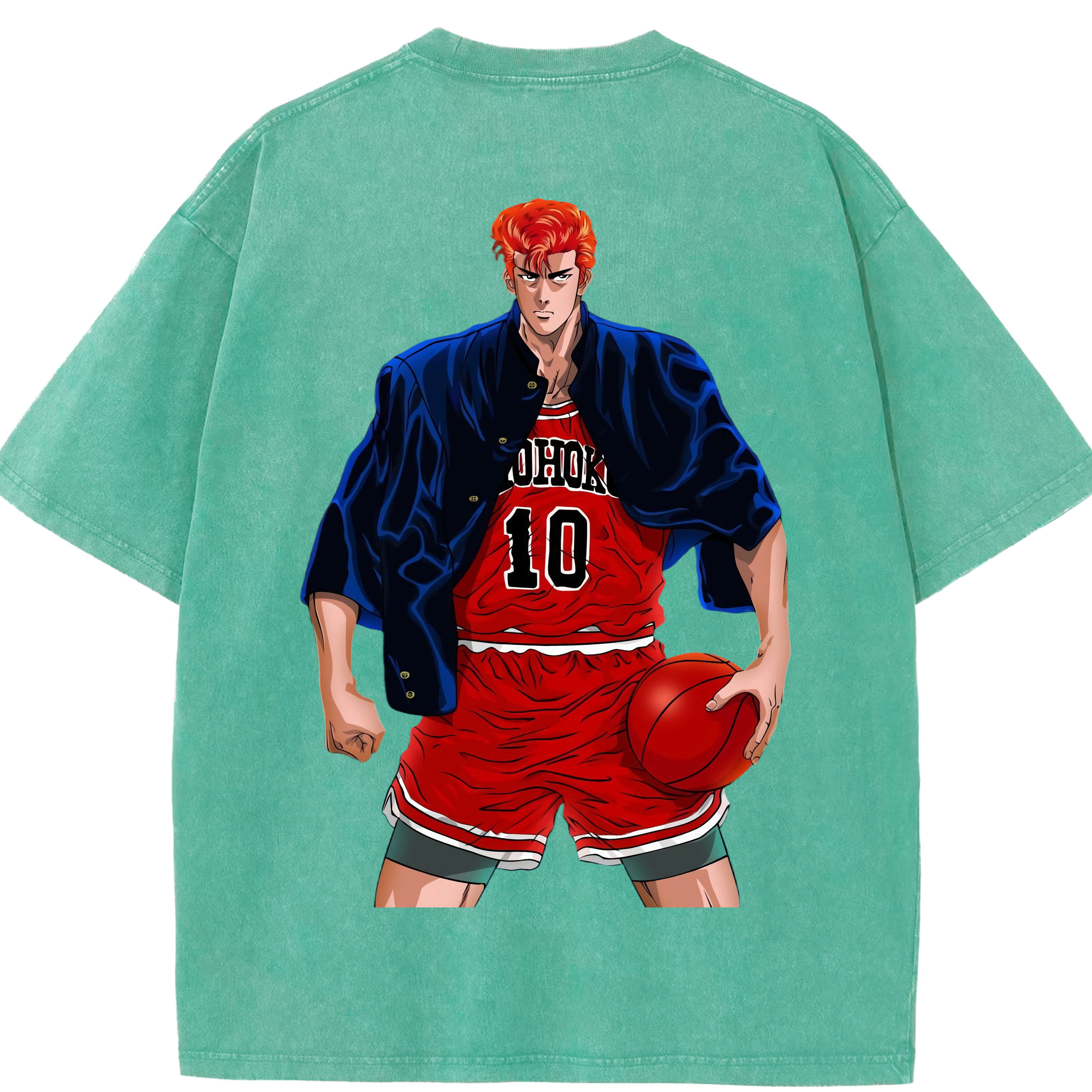 （画像用） SLAM DUNK／スラムダンク 綿100% ヴィンテージ風 半袖Tシャツ（背面プリント）